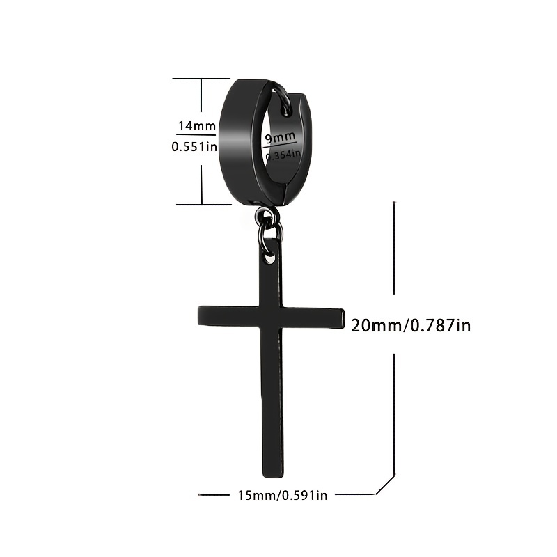 Men's Stainless Steel Cross Ear Clips